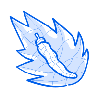 Un chile estallando en llamas.