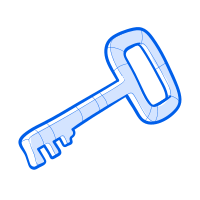A blue key is shown in this image.