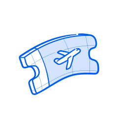 Un billete de avión representado