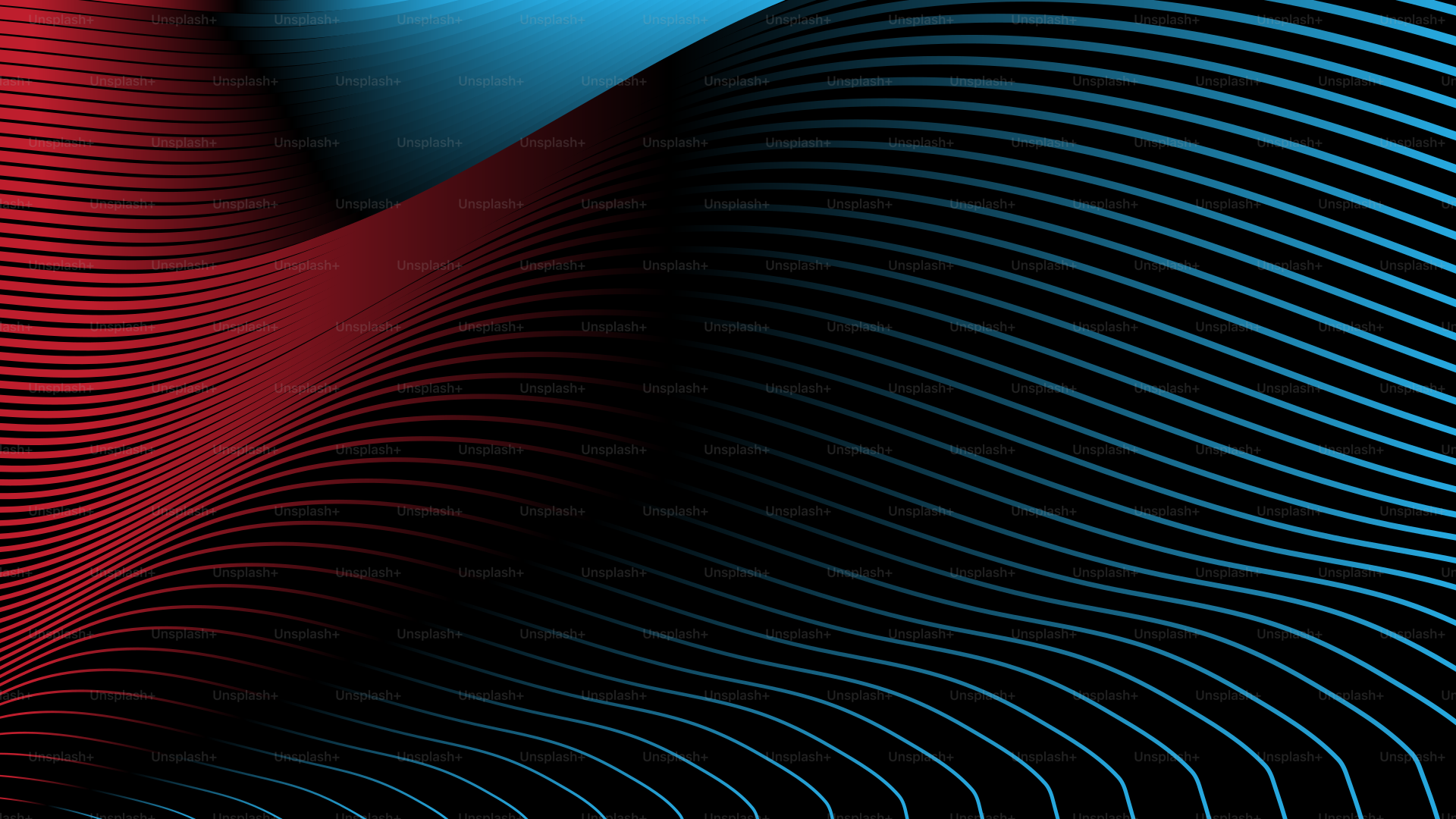 Linee astratte e ondulate in rosso, blu e nero.