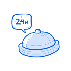 24-hour room service available.