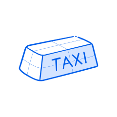Une image de dessin animé d’un panneau de taxi.