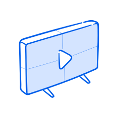 Uma TV com um botão de play na tela