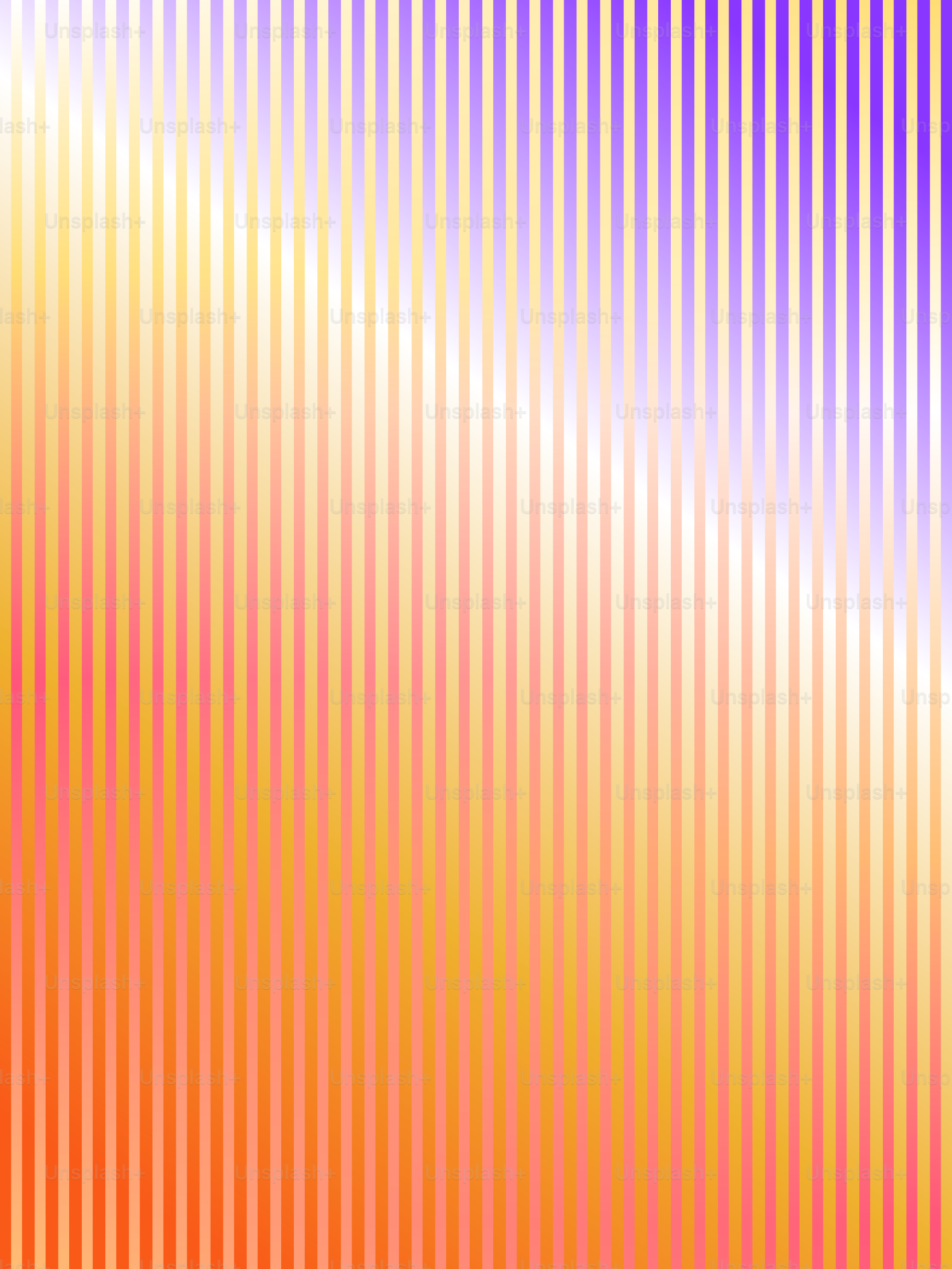 Vertikale Streifen in Orange, Gelb und Lila.