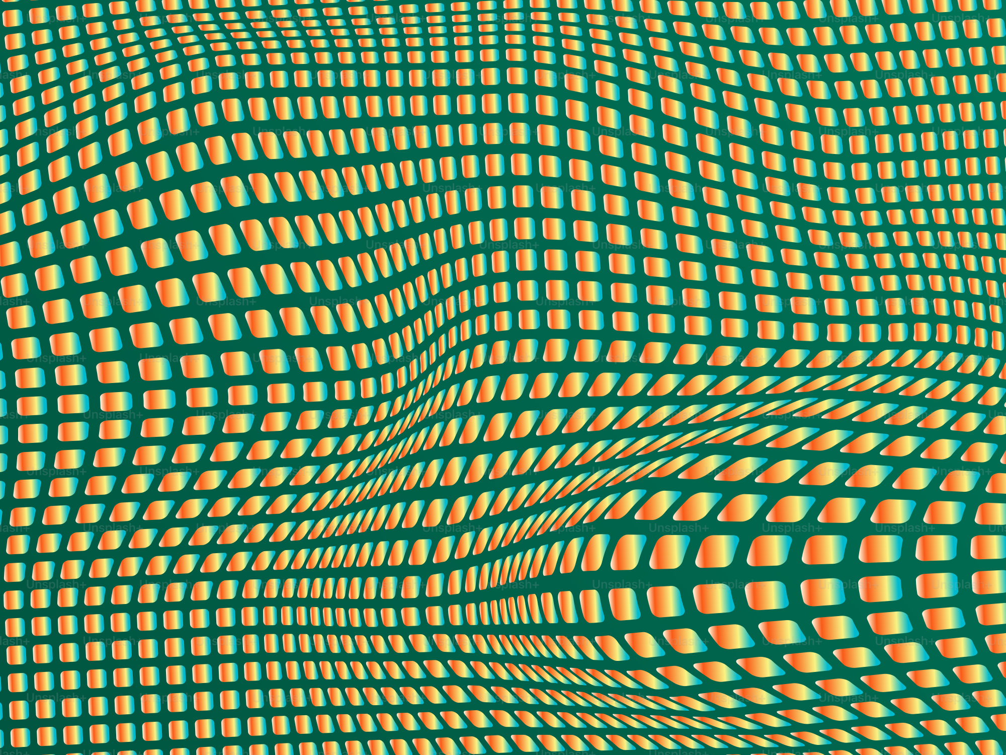 Grade distorcida com cores verde e laranja.