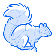 A blue squirrel sketch.