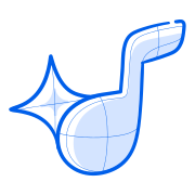 Une forme bleue stylisée avec des lignes détaillées.