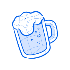 A mug of beer with frothy foam.
