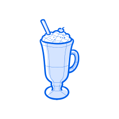 A fancy beverage is topped with whipped cream.
