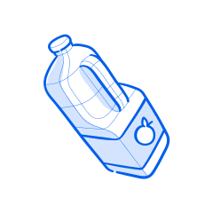 A large jug of liquid is displayed.