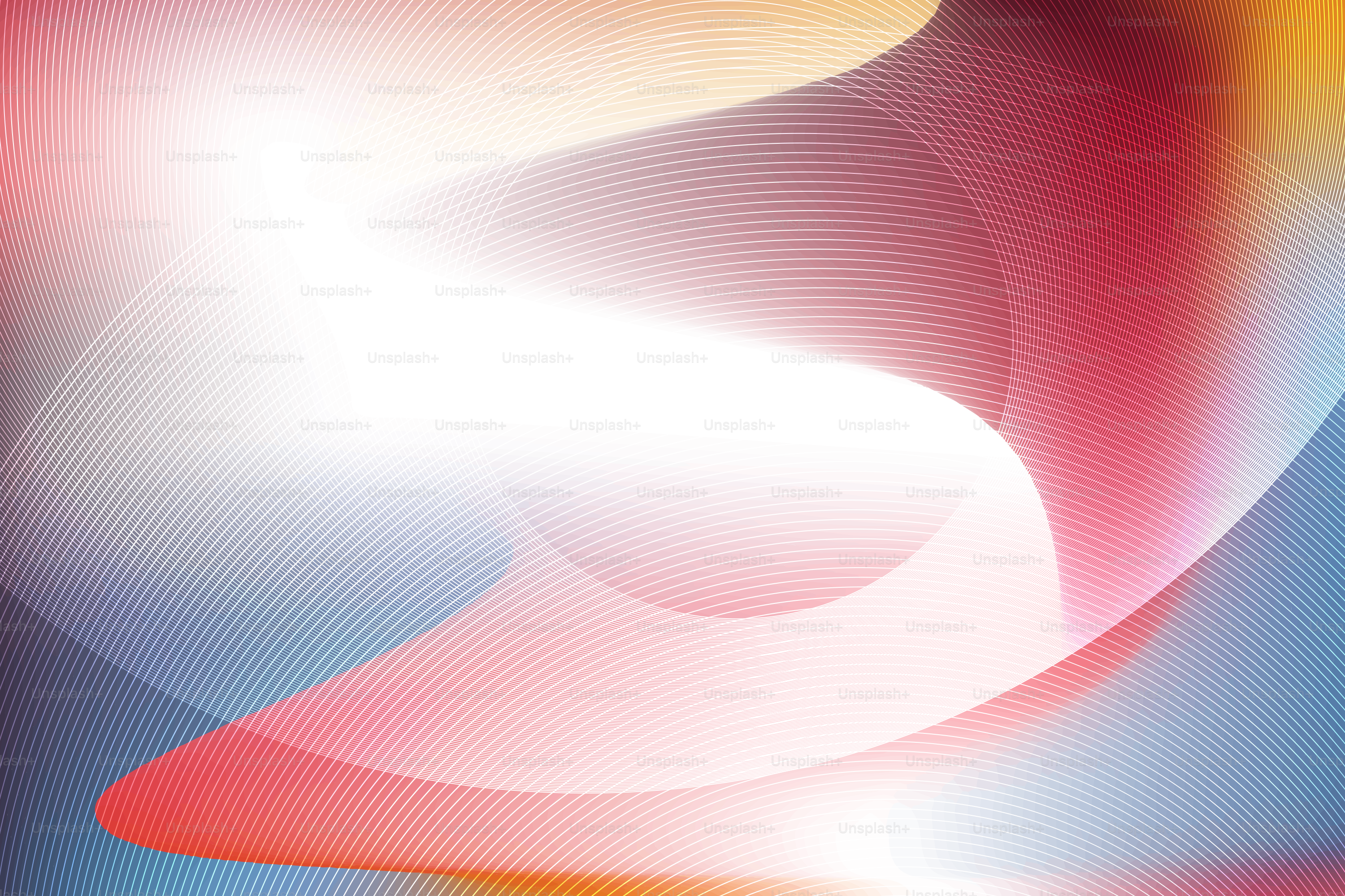 Abstract and colorful lines swirl across a bright background.