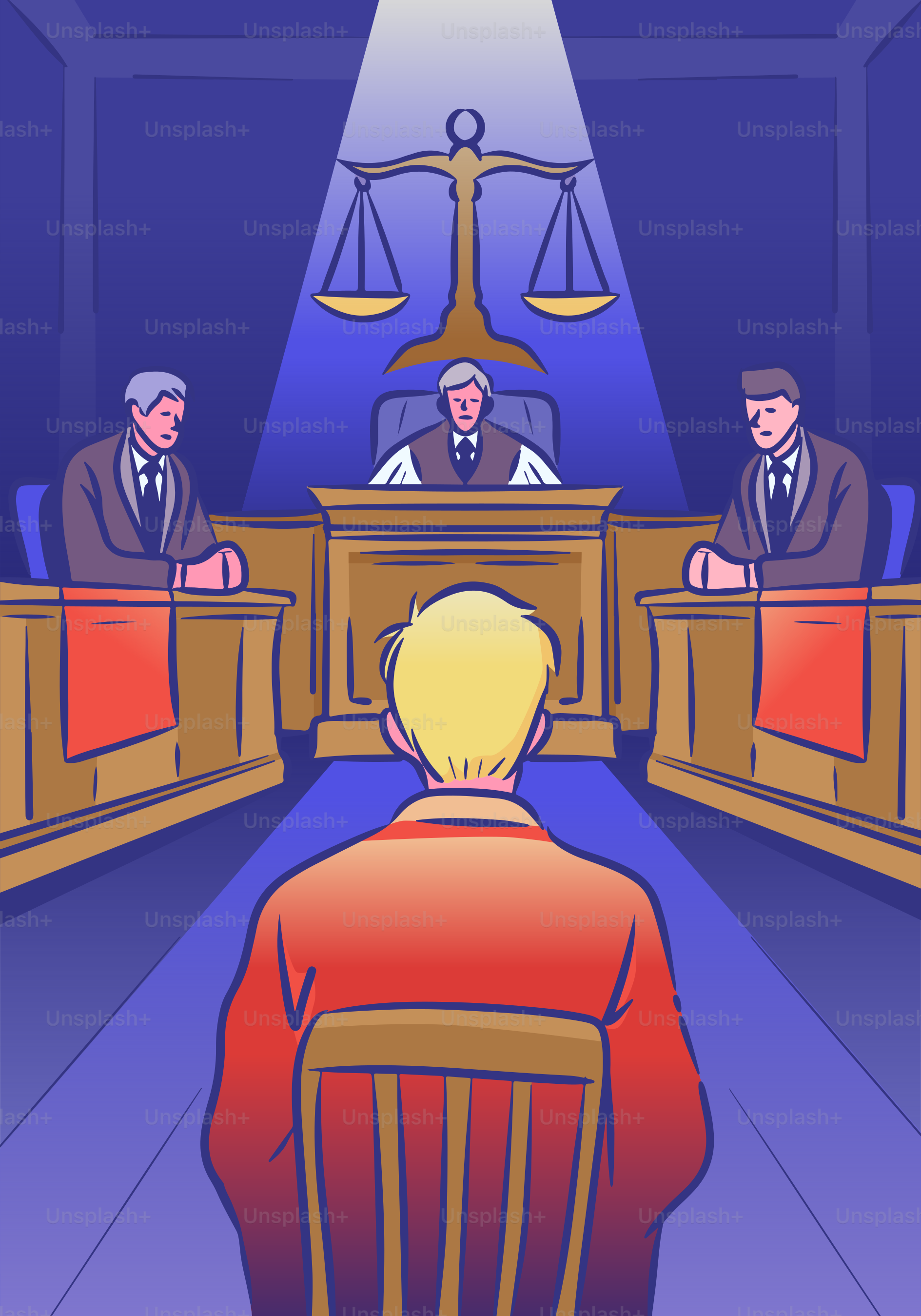 A man stands before a court of law.