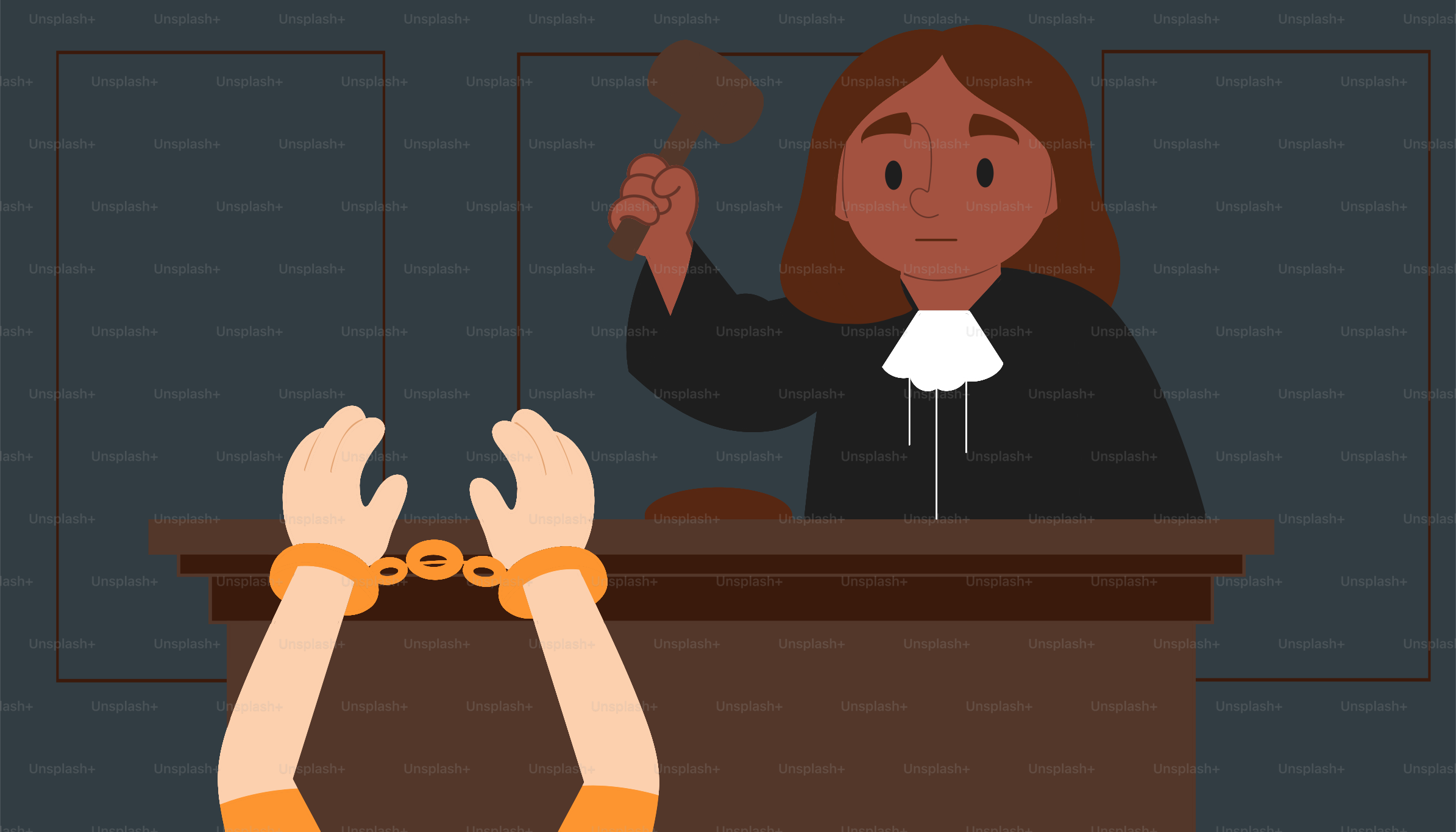 A judge delivers a sentence with a gavel.