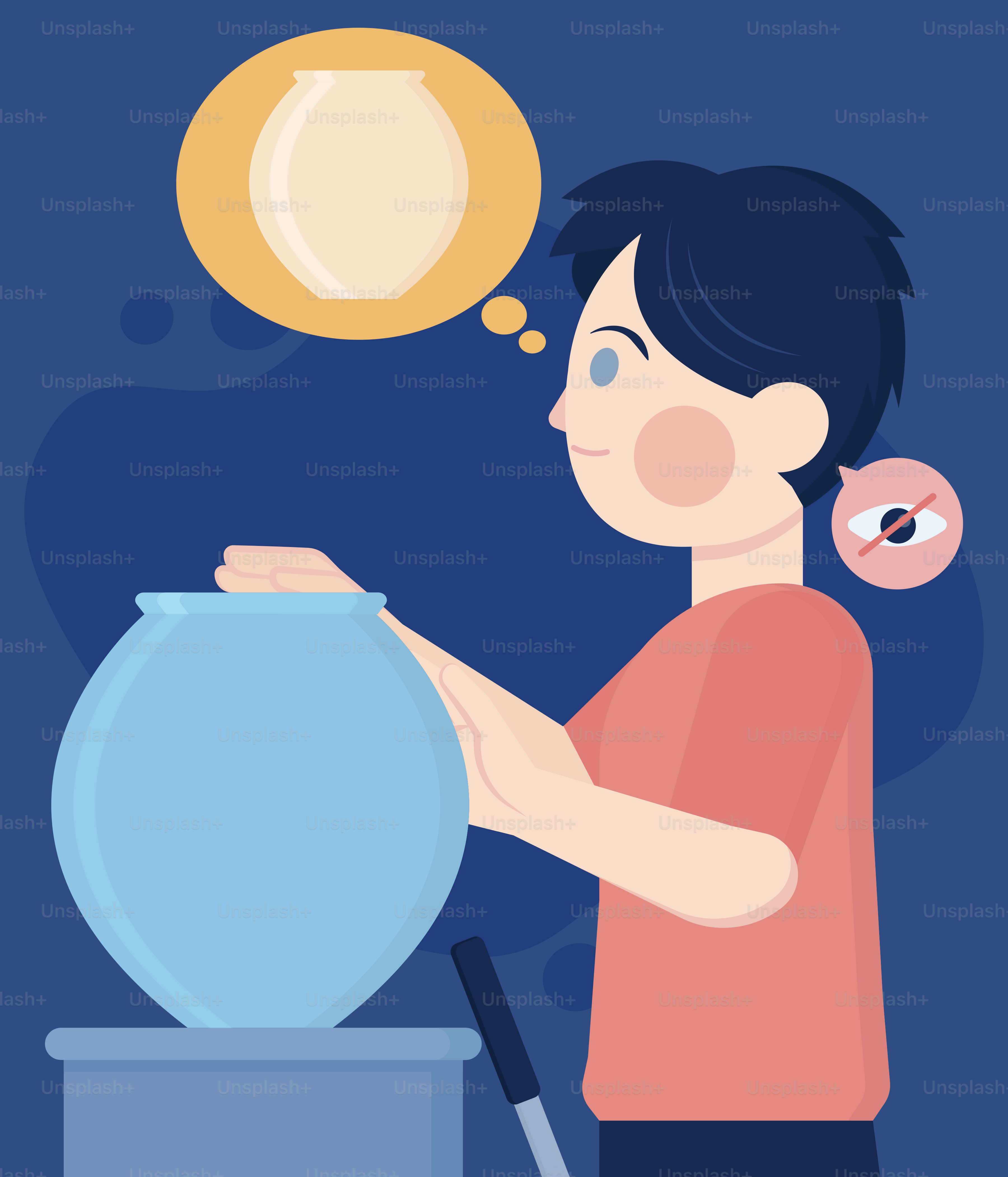 A visually impaired person imagines a fishbowl.