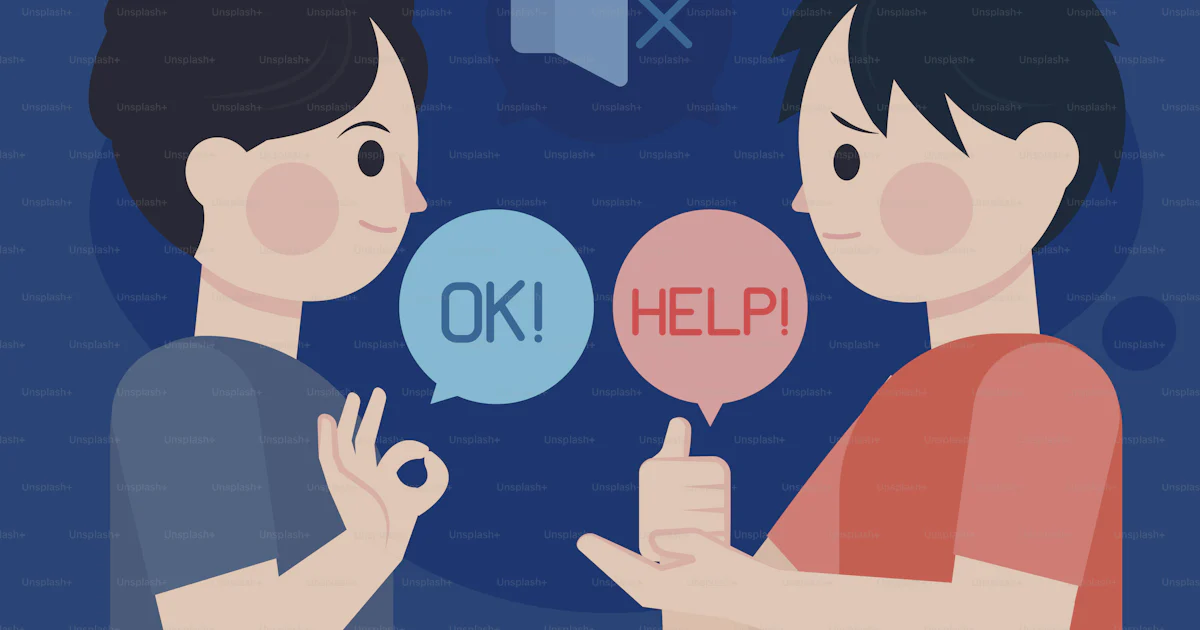 One Say Help One person is trying to help another. vector – Illustration Image on ...