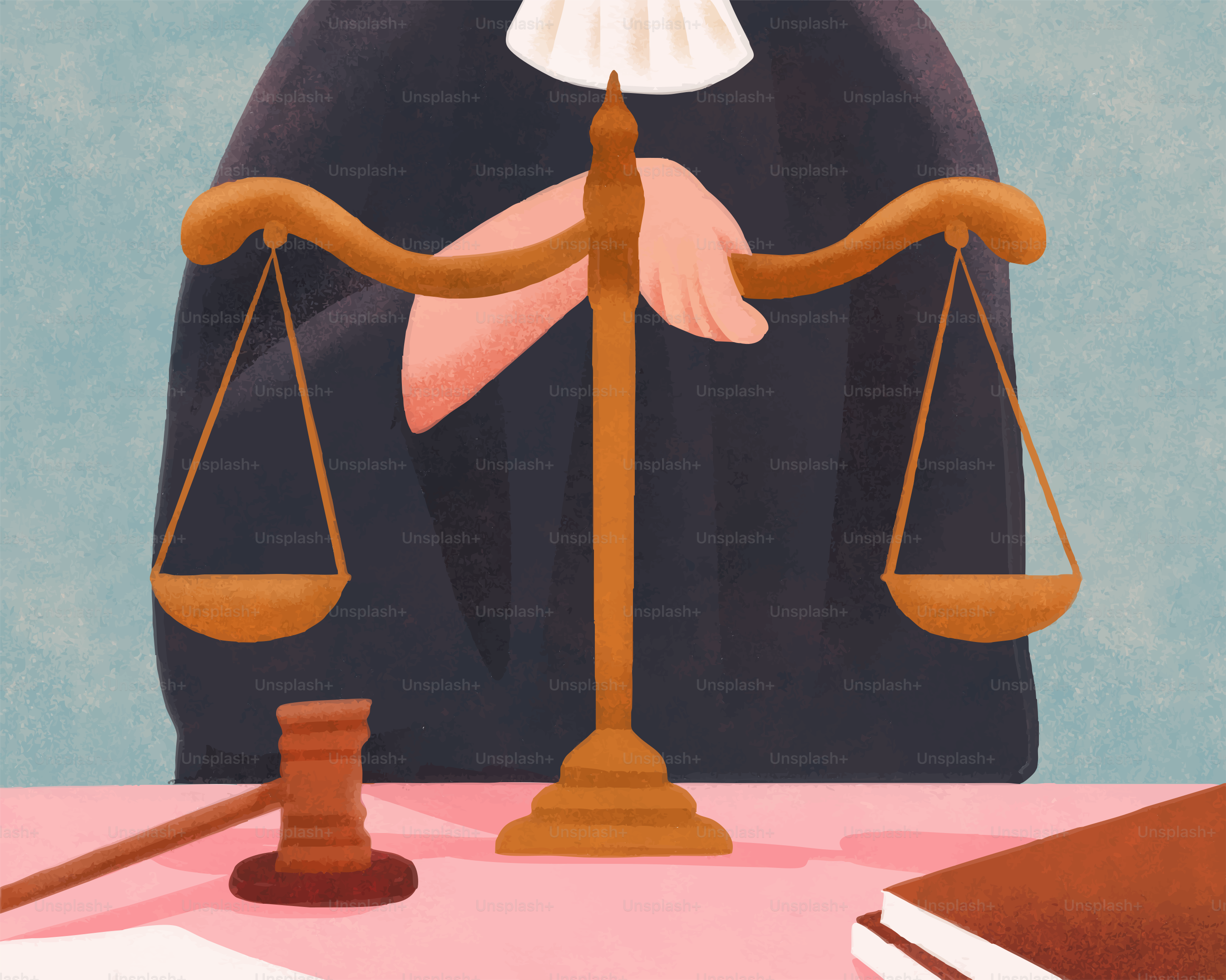 A judge is presenting the scales of justice.