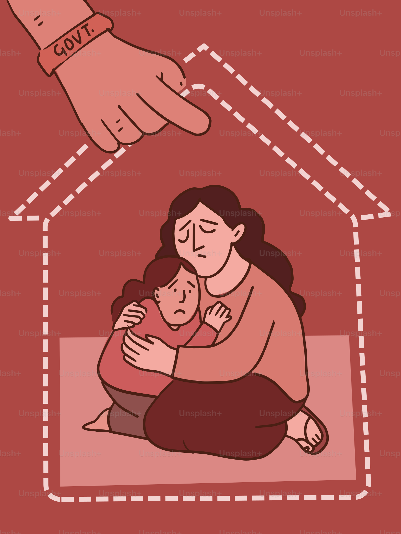 政府の支配は母子を閉じ込める。