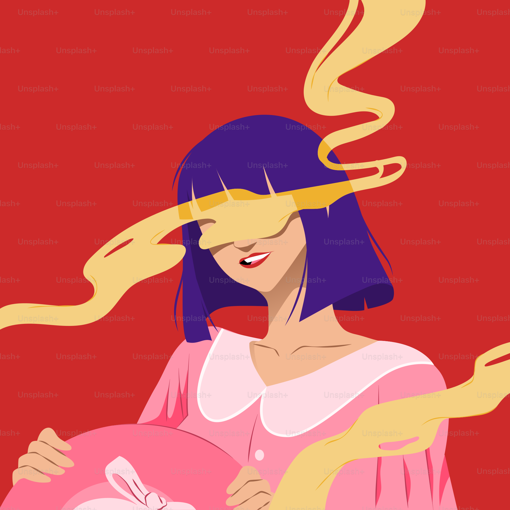 Une femme est recouverte d’une substance jaune.