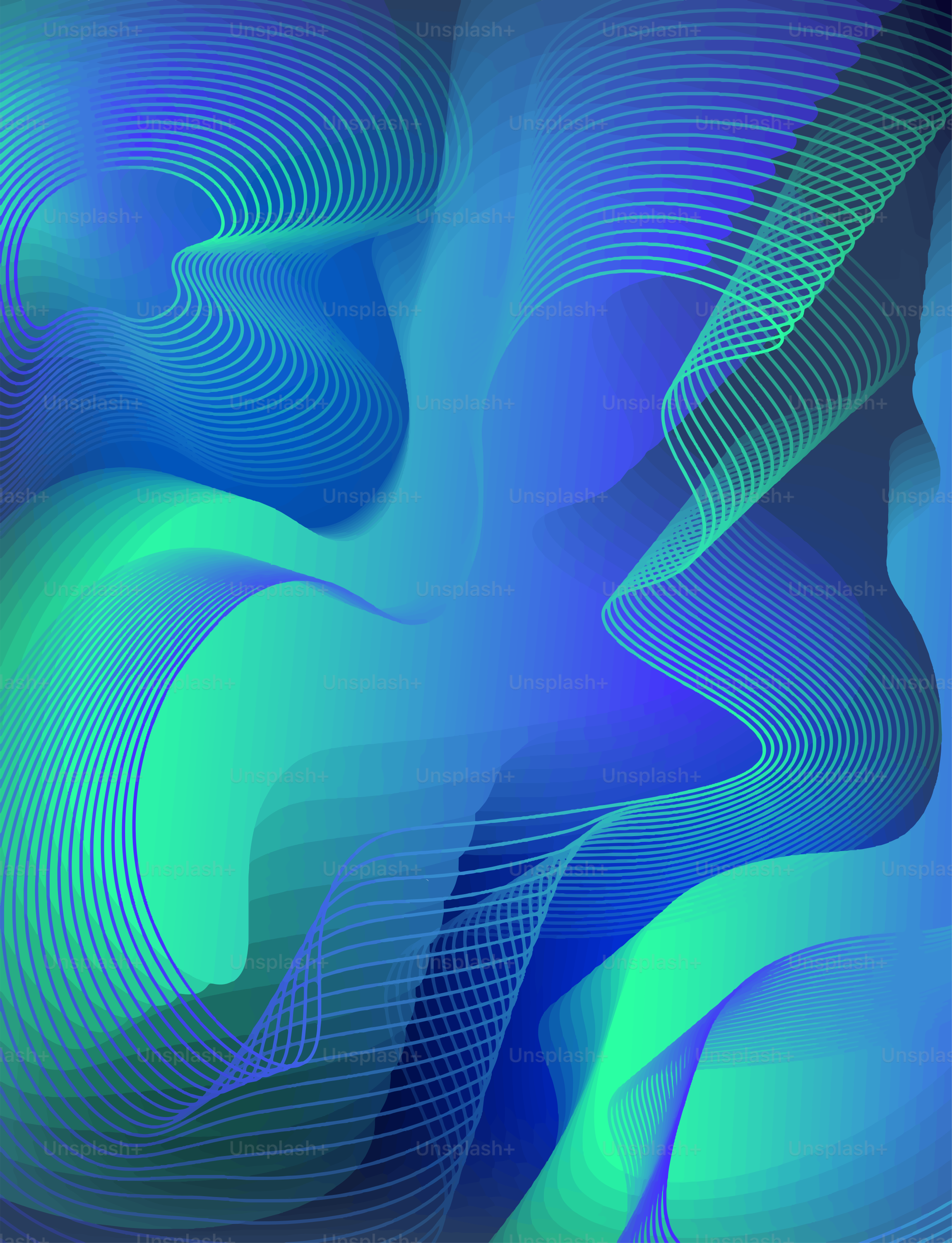 Abstract illustration with wavy lines and gradients.