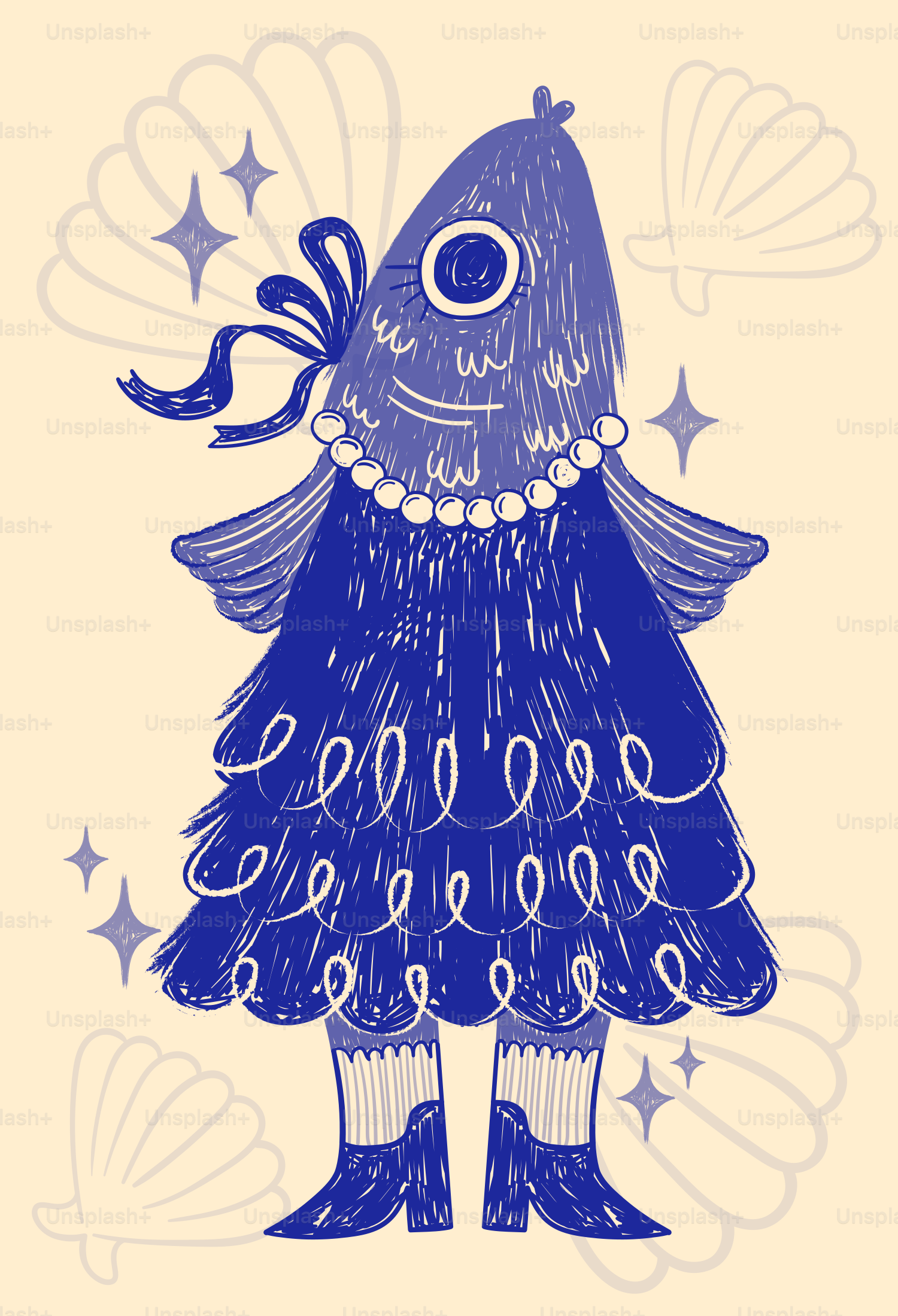 A fancy fish is ready for the party.