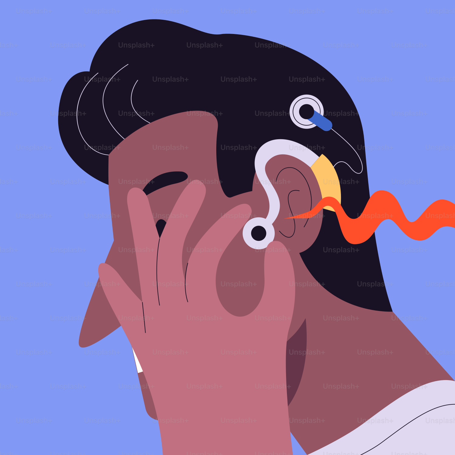 Mann mit einem Hörgerät, das sein Gesicht berührt.