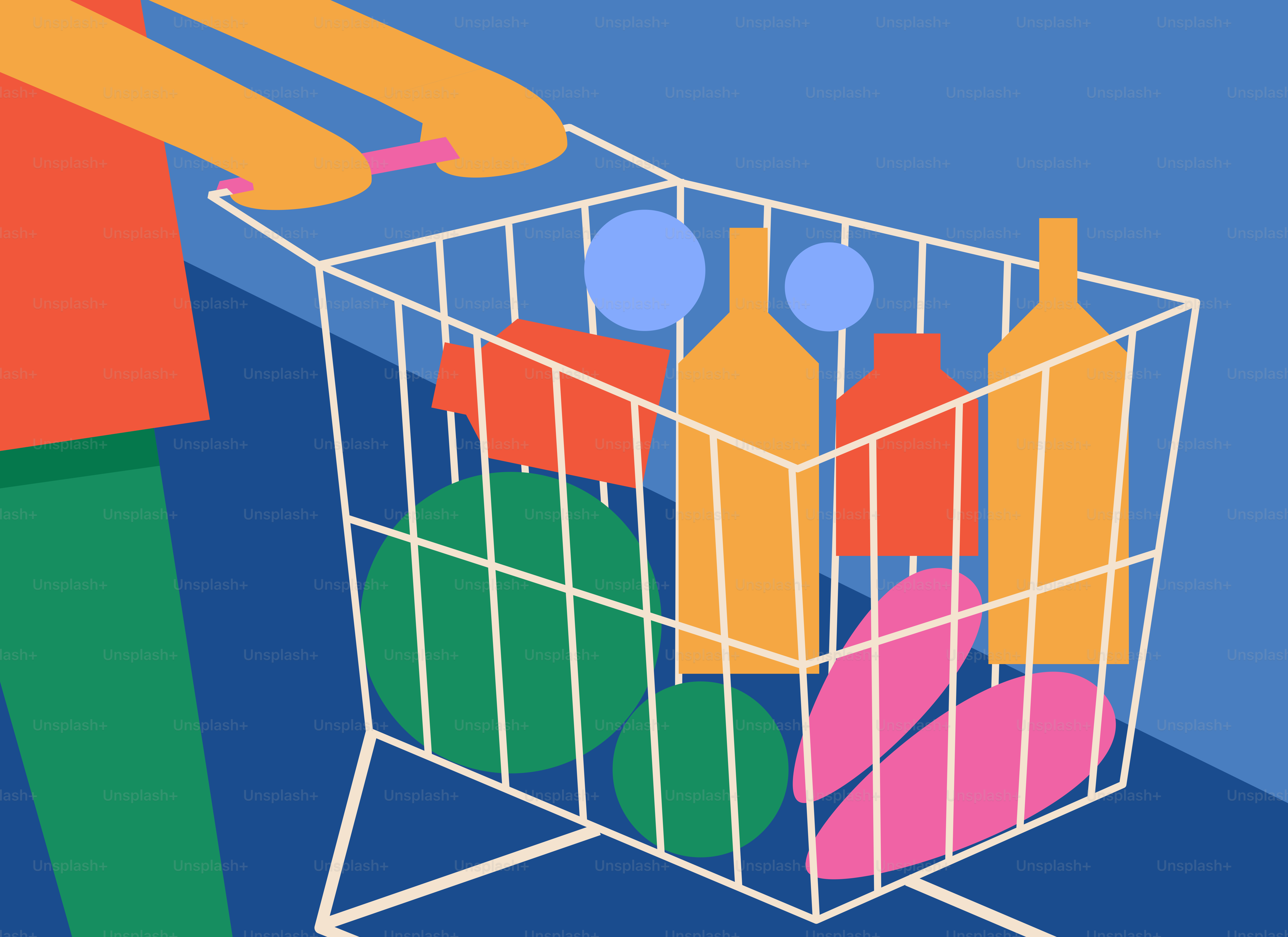 Una persona empuja un carrito de compras.
