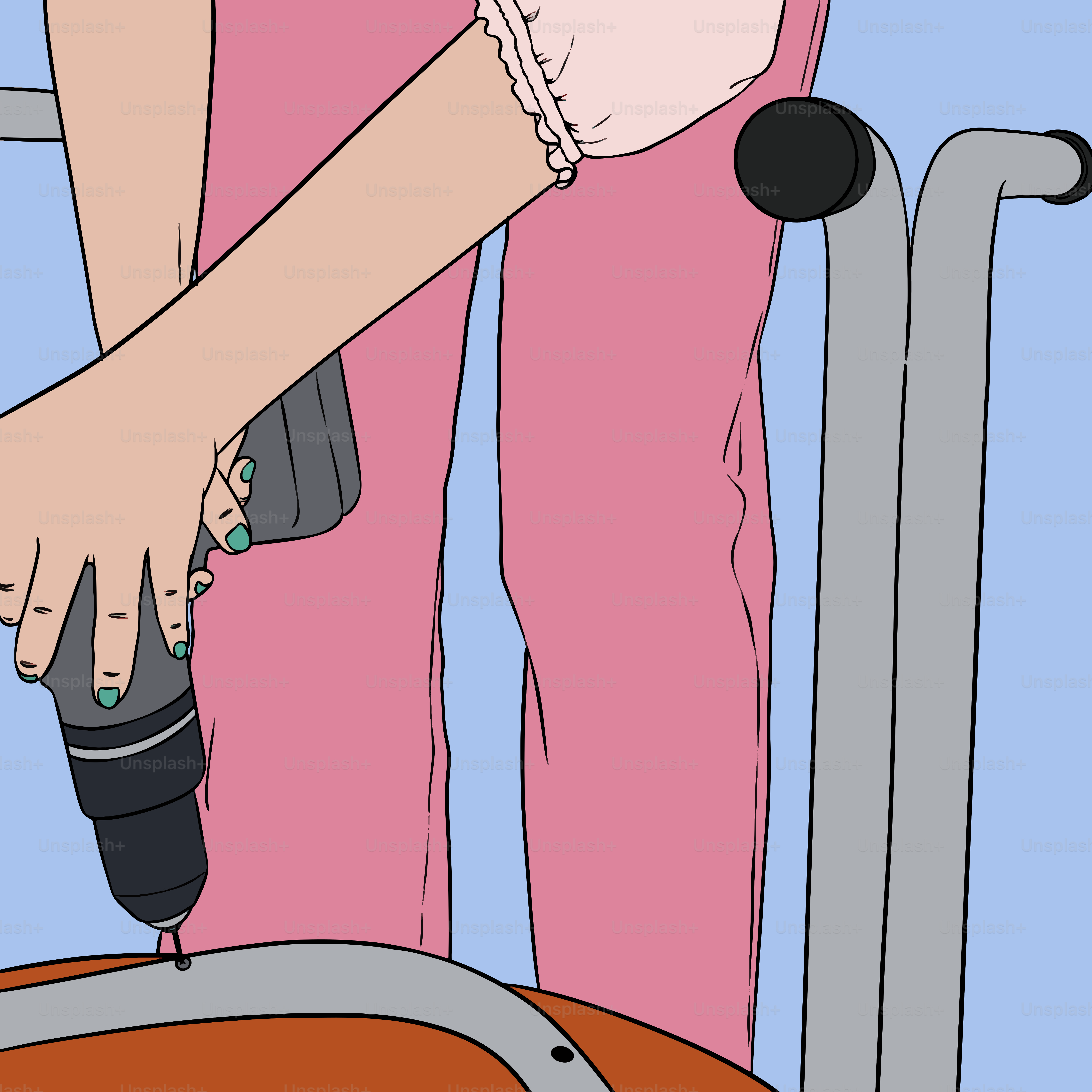 Alguien está usando un taladro en un mueble.