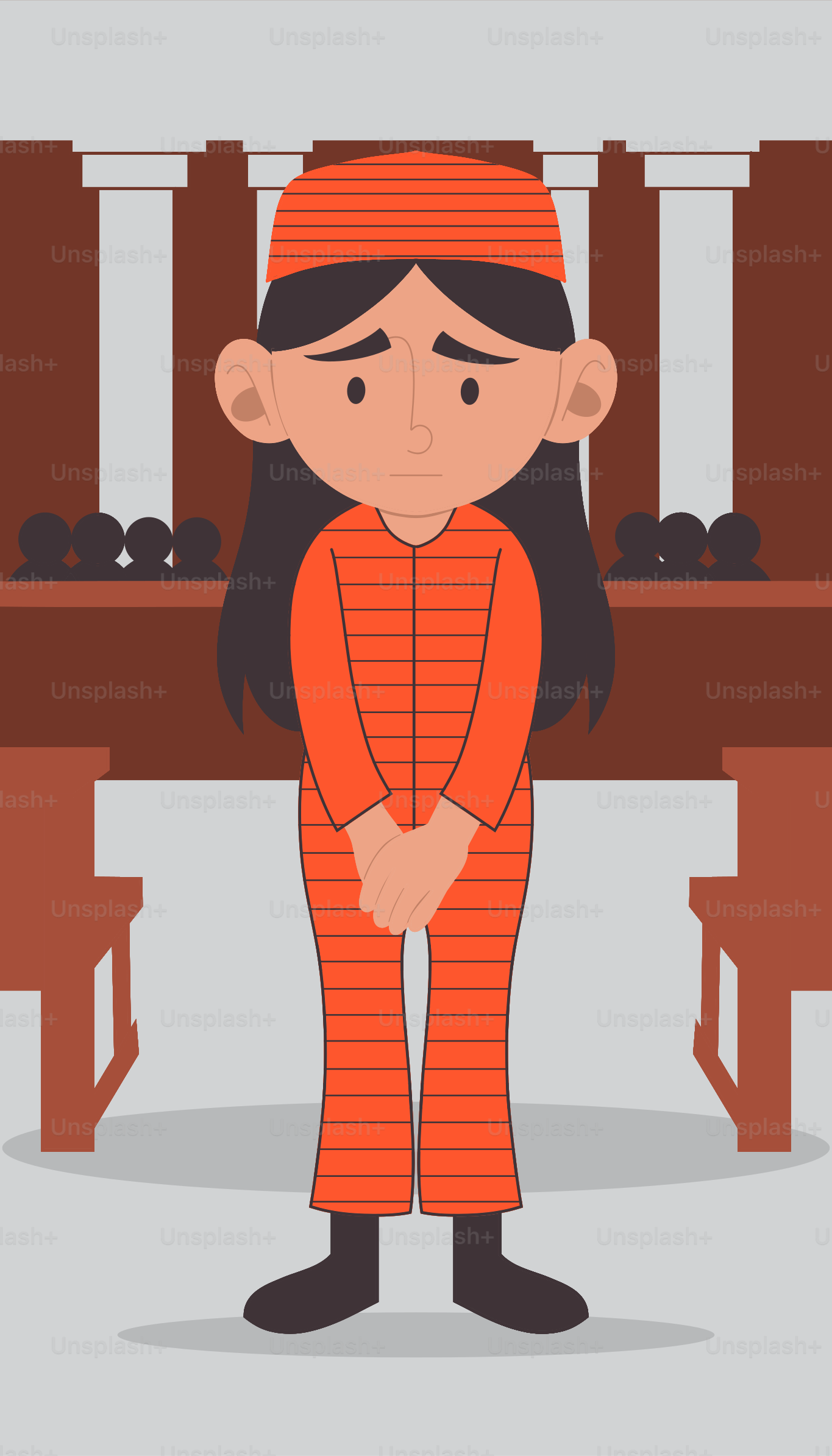 Un prisonnier se tient devant le tribunal.