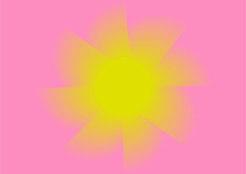A yellow and pink abstract flower.