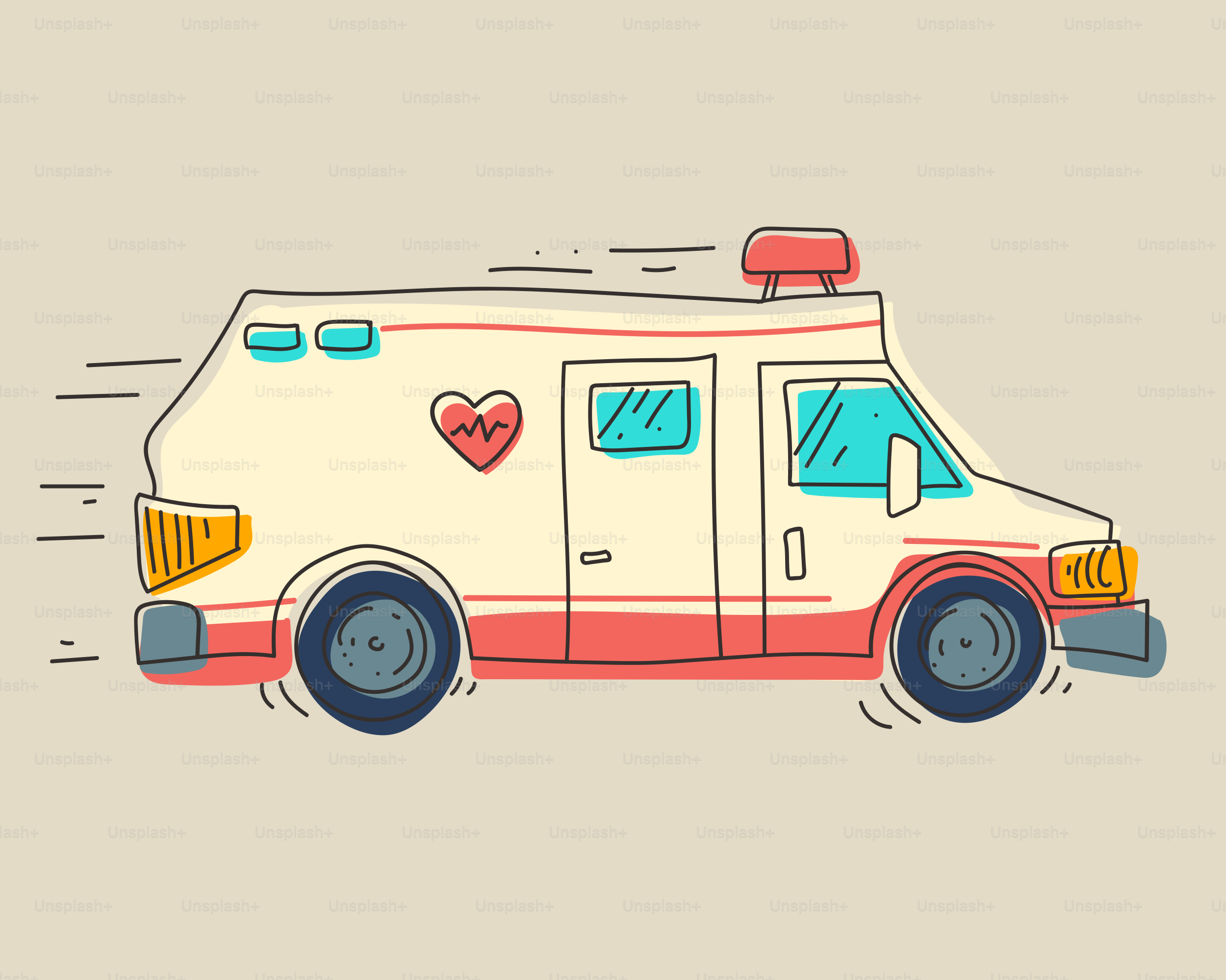 An ambulance is rushing to an emergency.