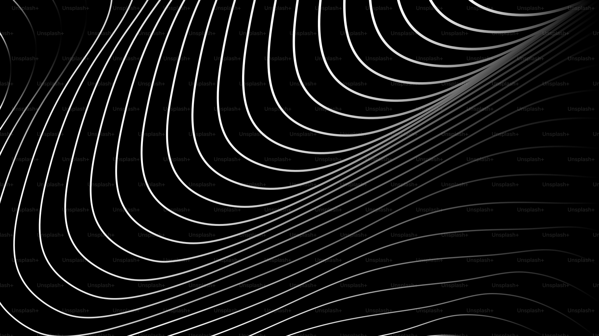 Wavy, white lines against a black background.