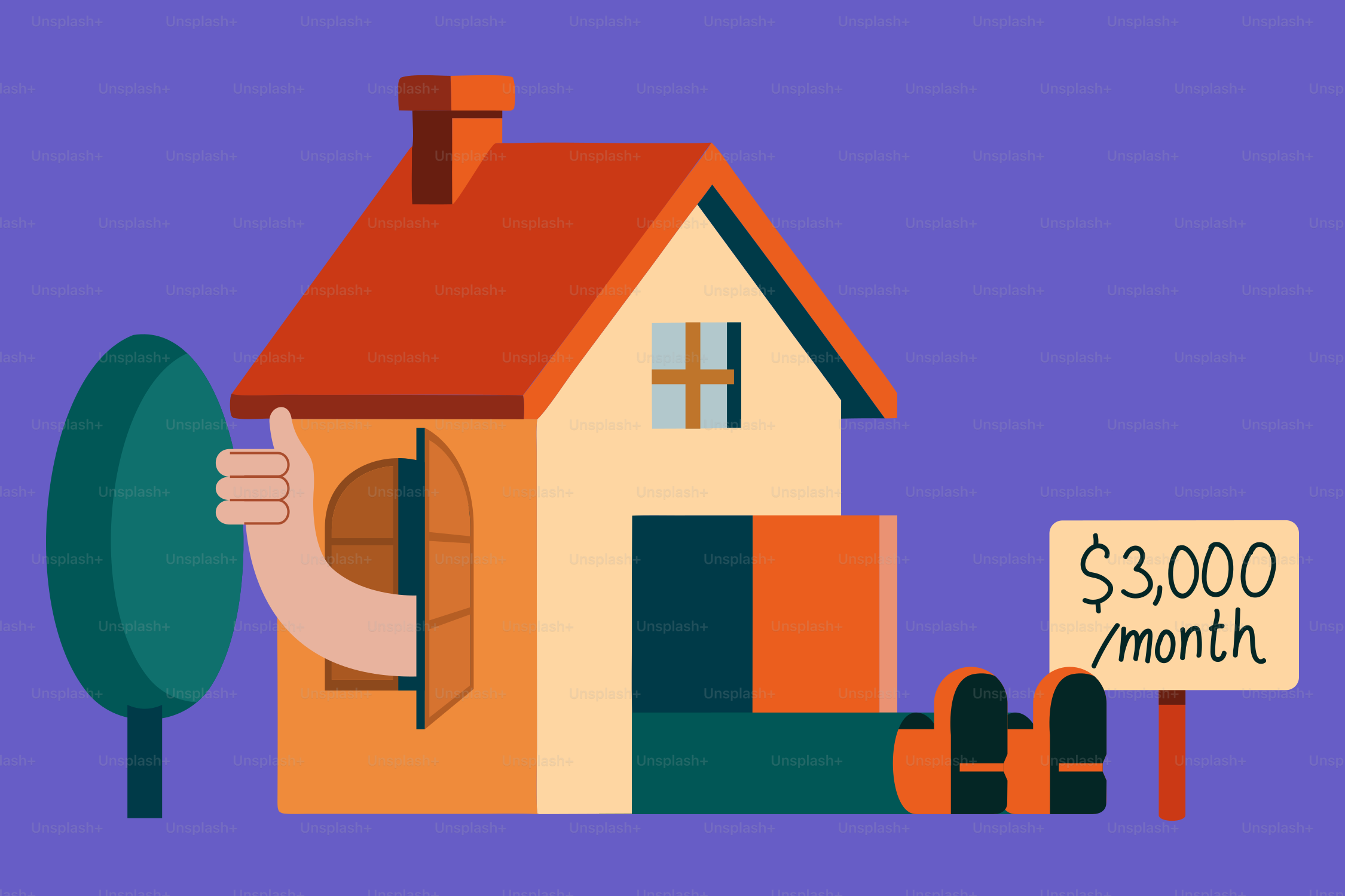 House for rent at $3,000 per month.