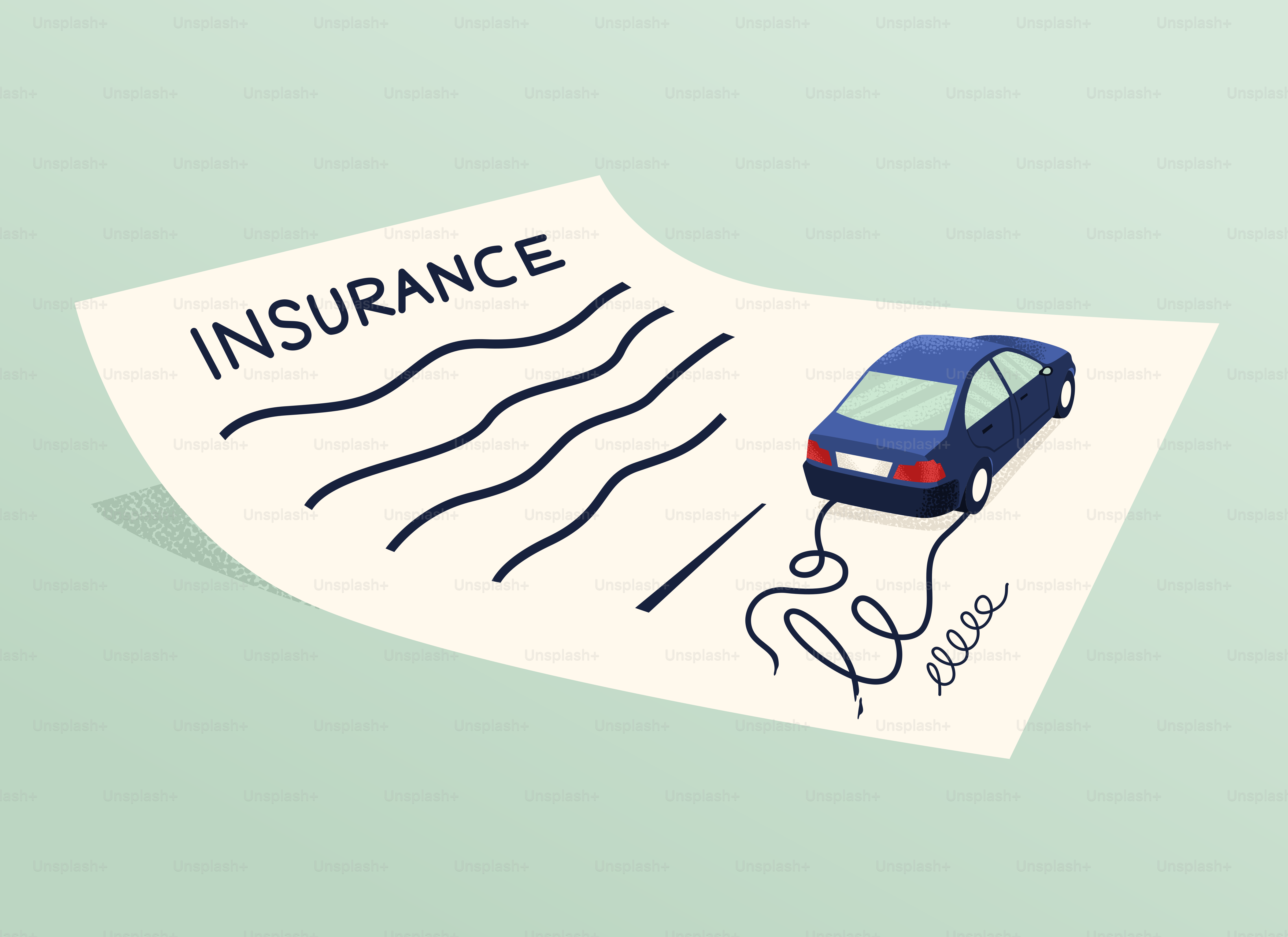 Car insurance: a document and a vehicle.