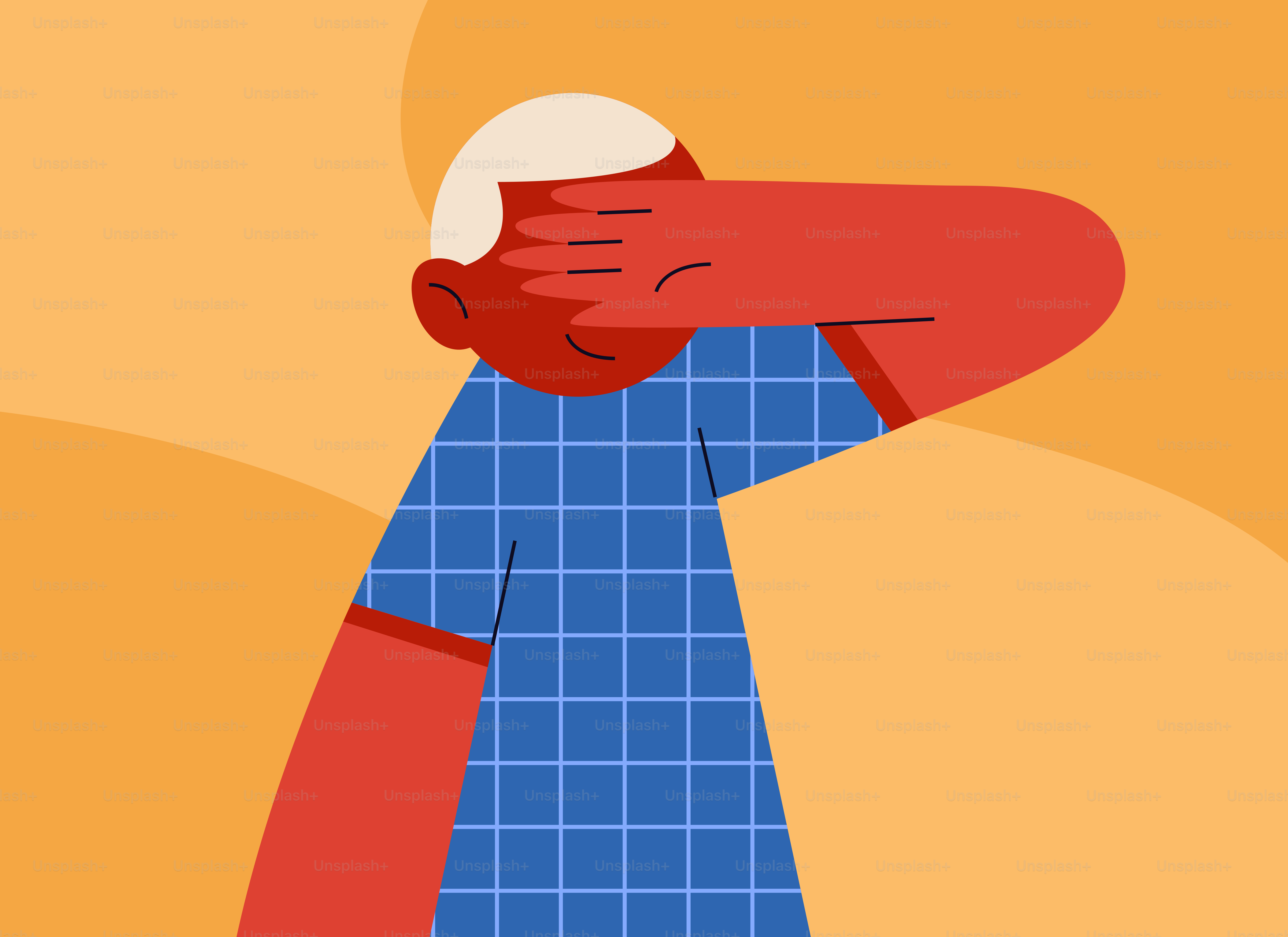 A person is covering their eyes from the sun.