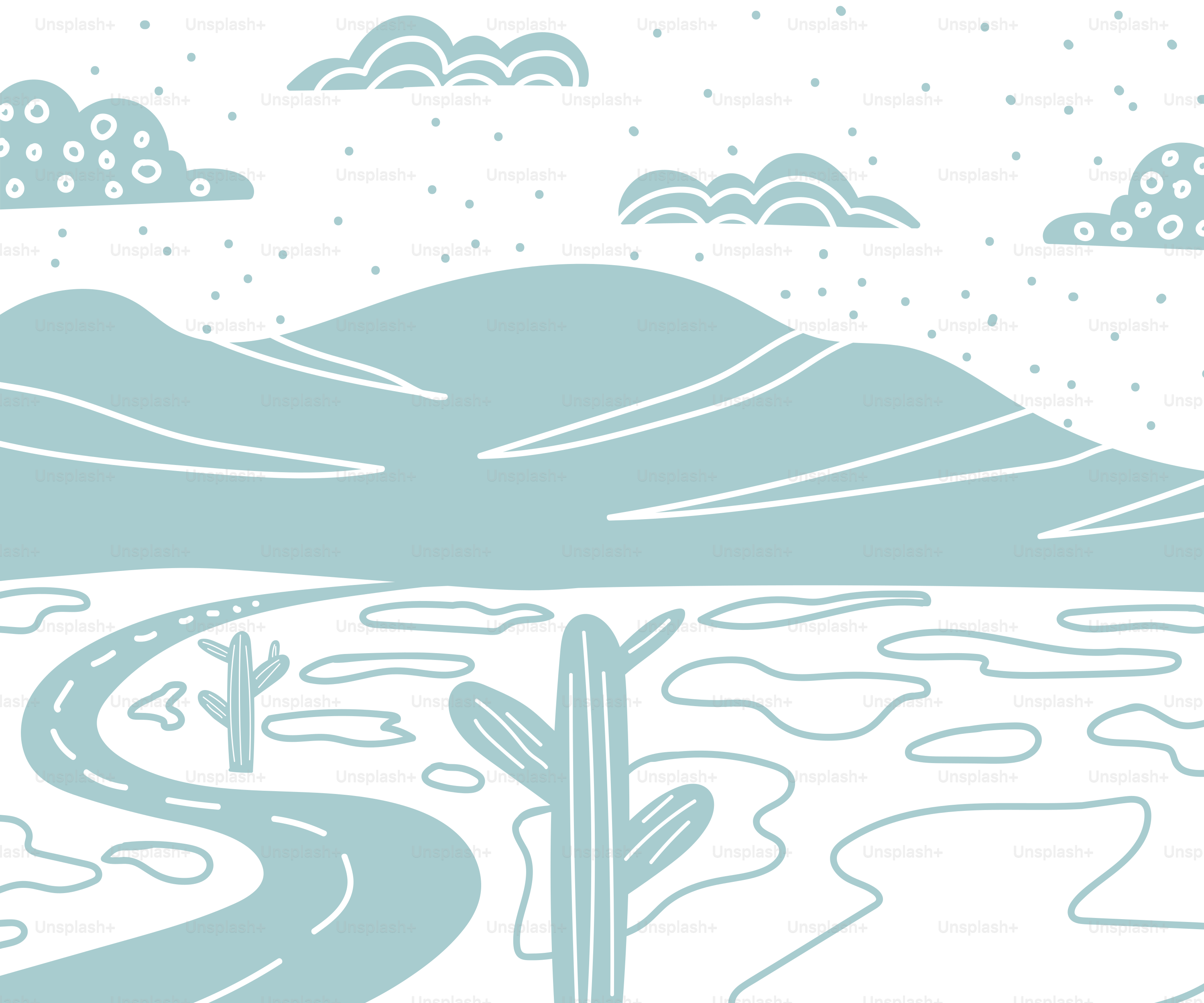 Un paisaje desértico con montañas, carreteras y cactus.