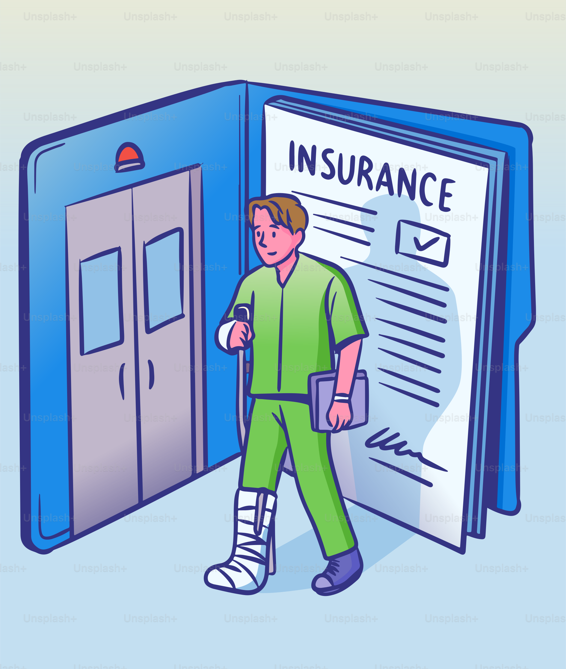 Patient is leaving the hospital with insurance coverage.