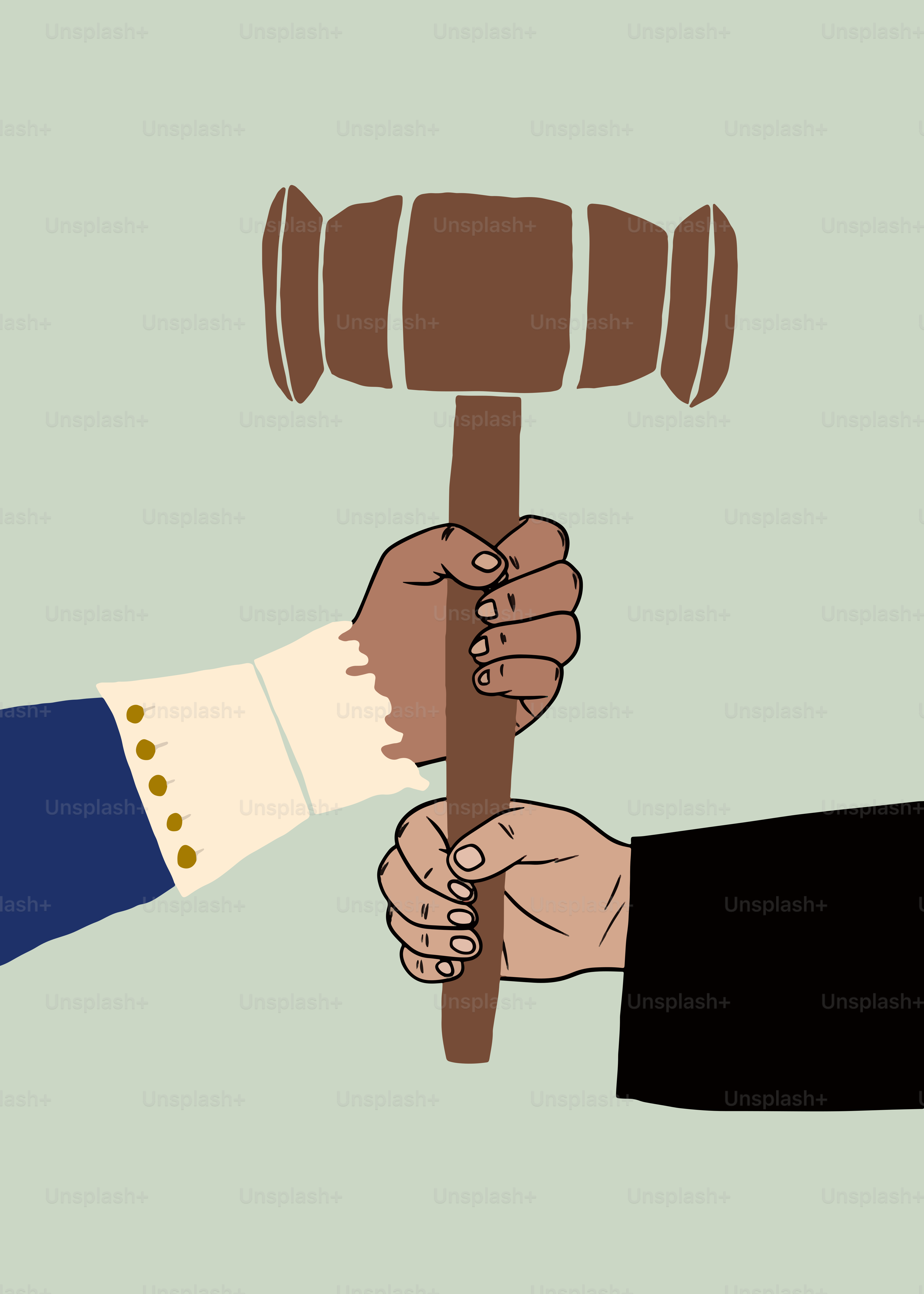 Hands holding a gavel.
