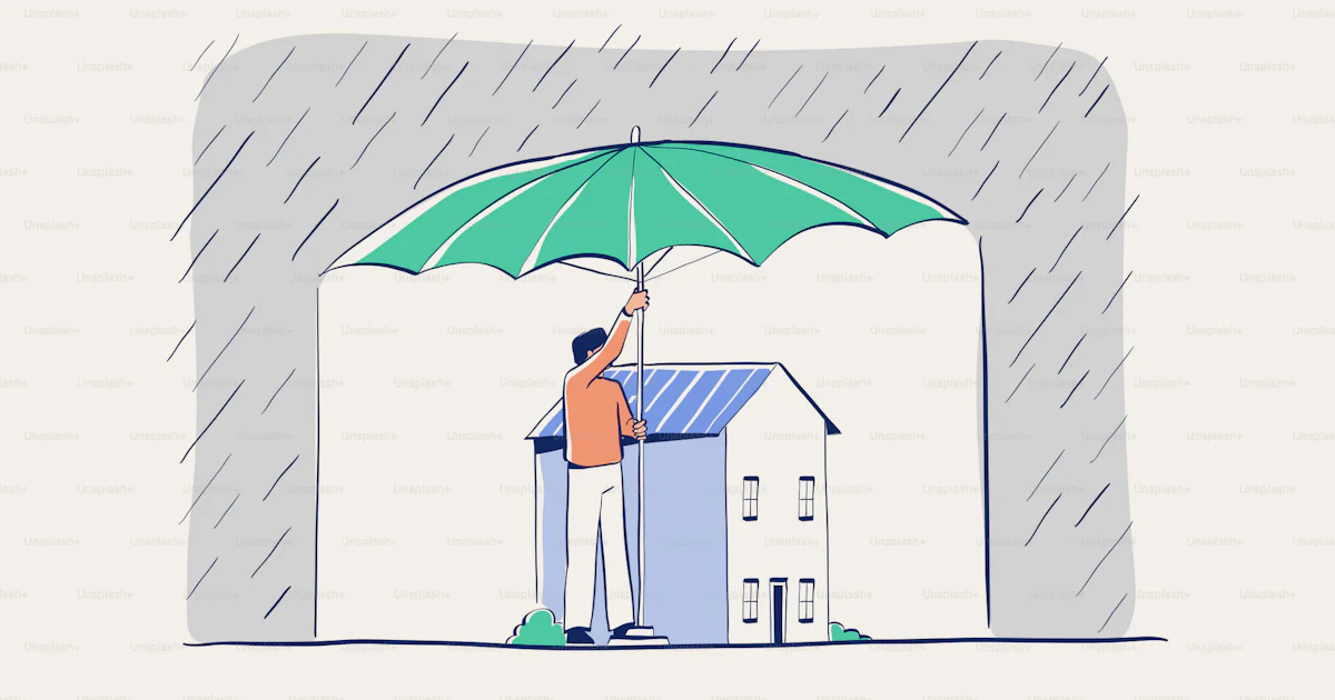 雨から家を傘で守る。のベクター – Unsplashの家の画像