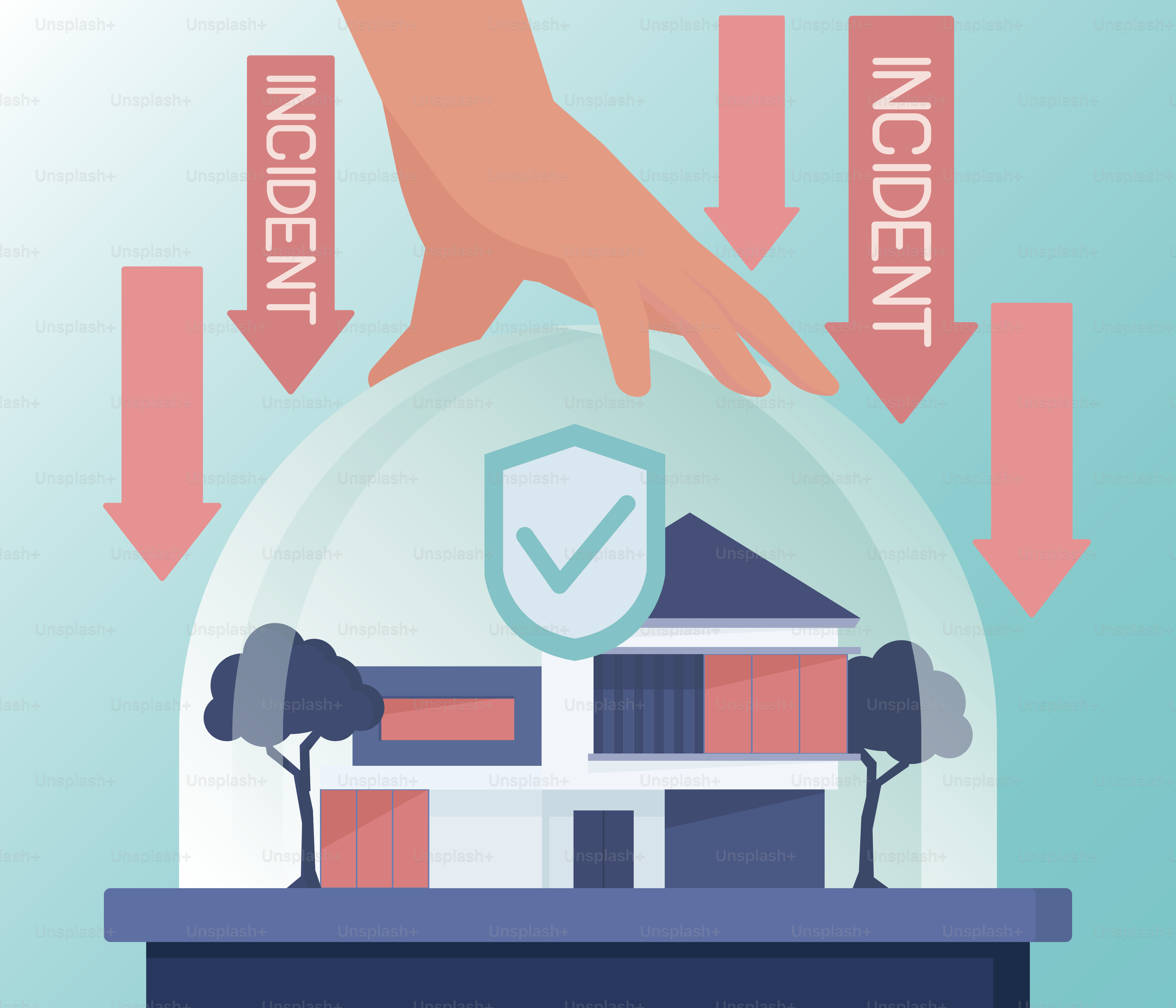 Insurance shields a house from potential incidents.