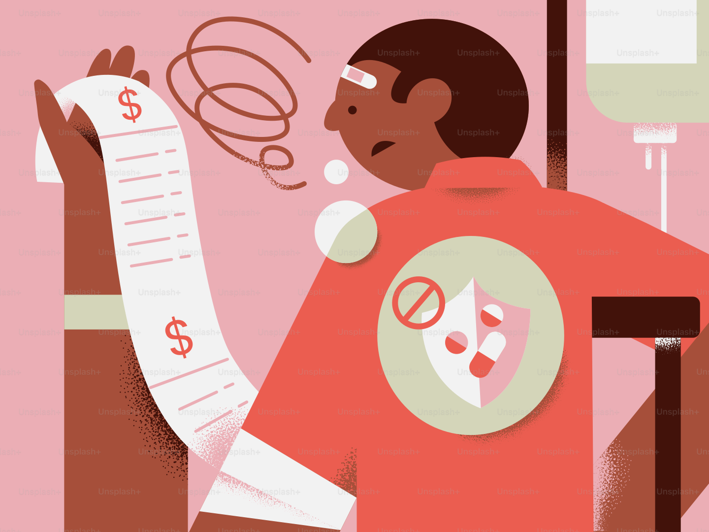 Medical bills overwhelm a patient without insurance coverage.