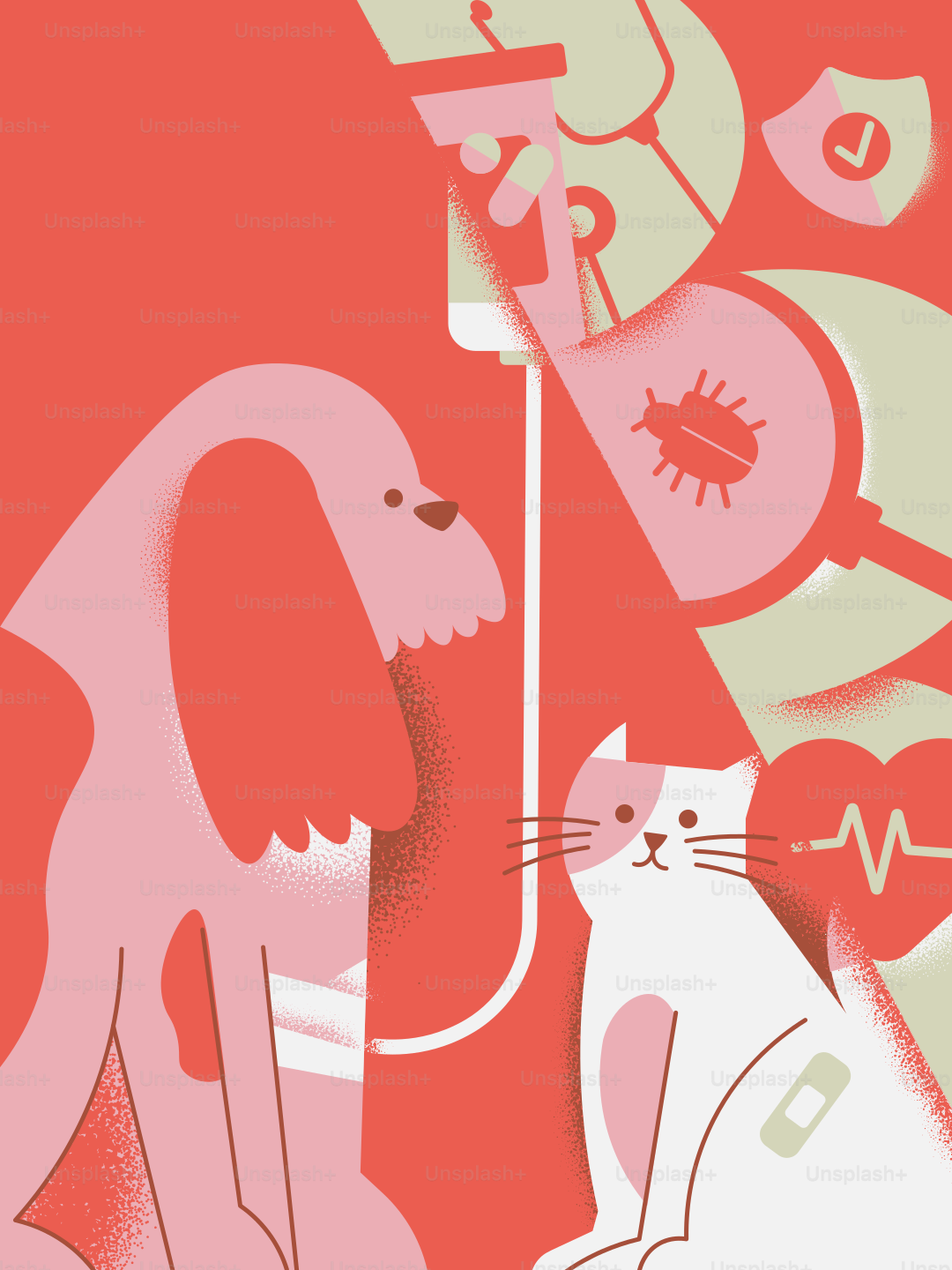 Dokter hewan merawat anjing dan kucing.