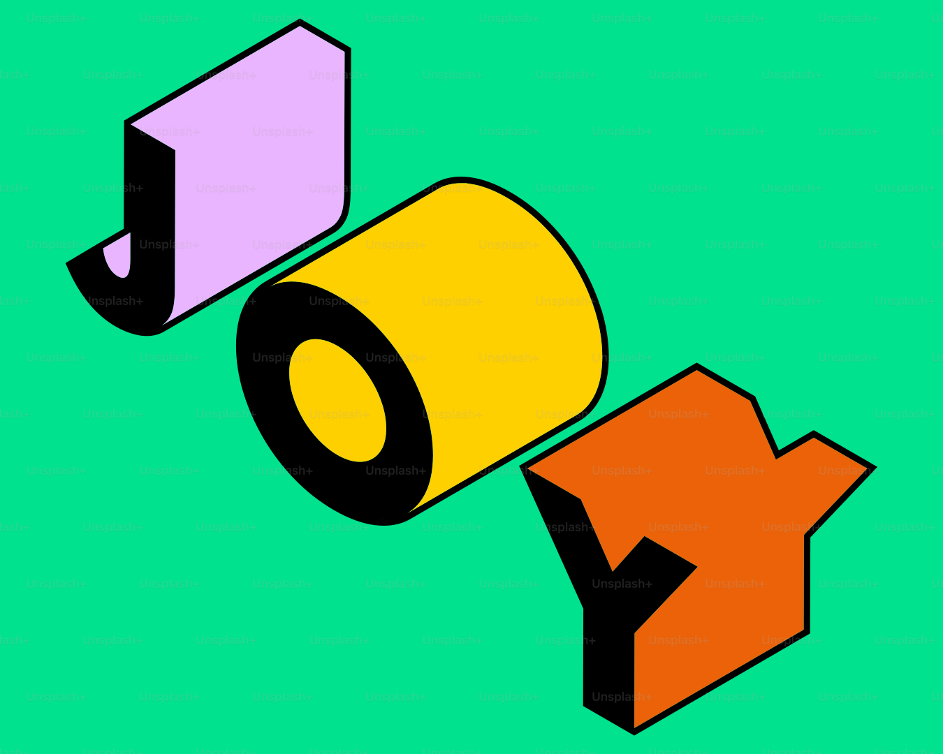 The image says the word "joy" in bold colors.