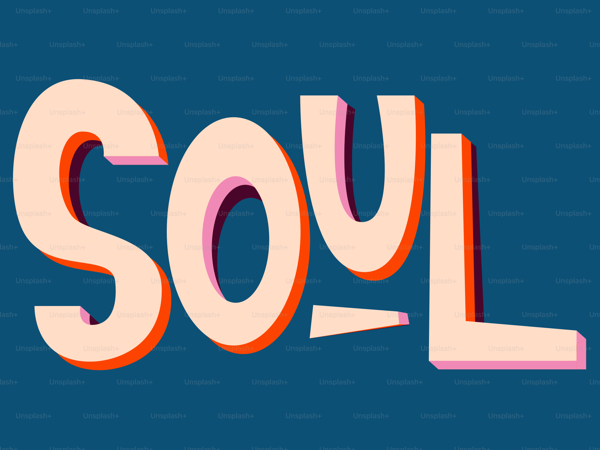 The image shows the word "soul."