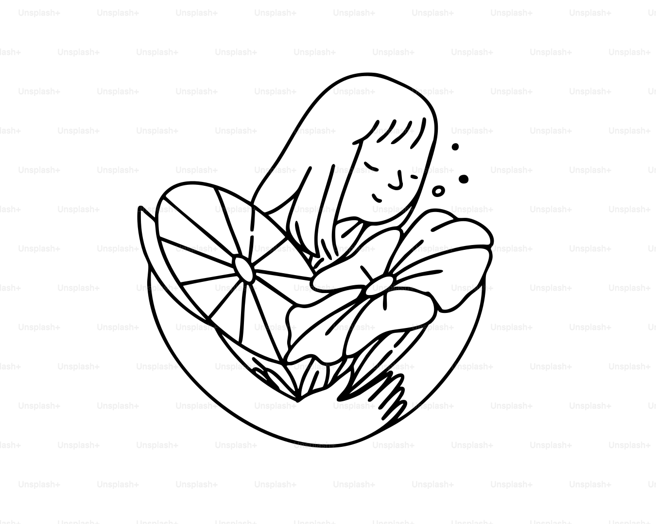 Una ragazza si conforta con fiori e un agrumato. vettoriale – Immagine di  Fiore su Unsplash, image size:3000x2400