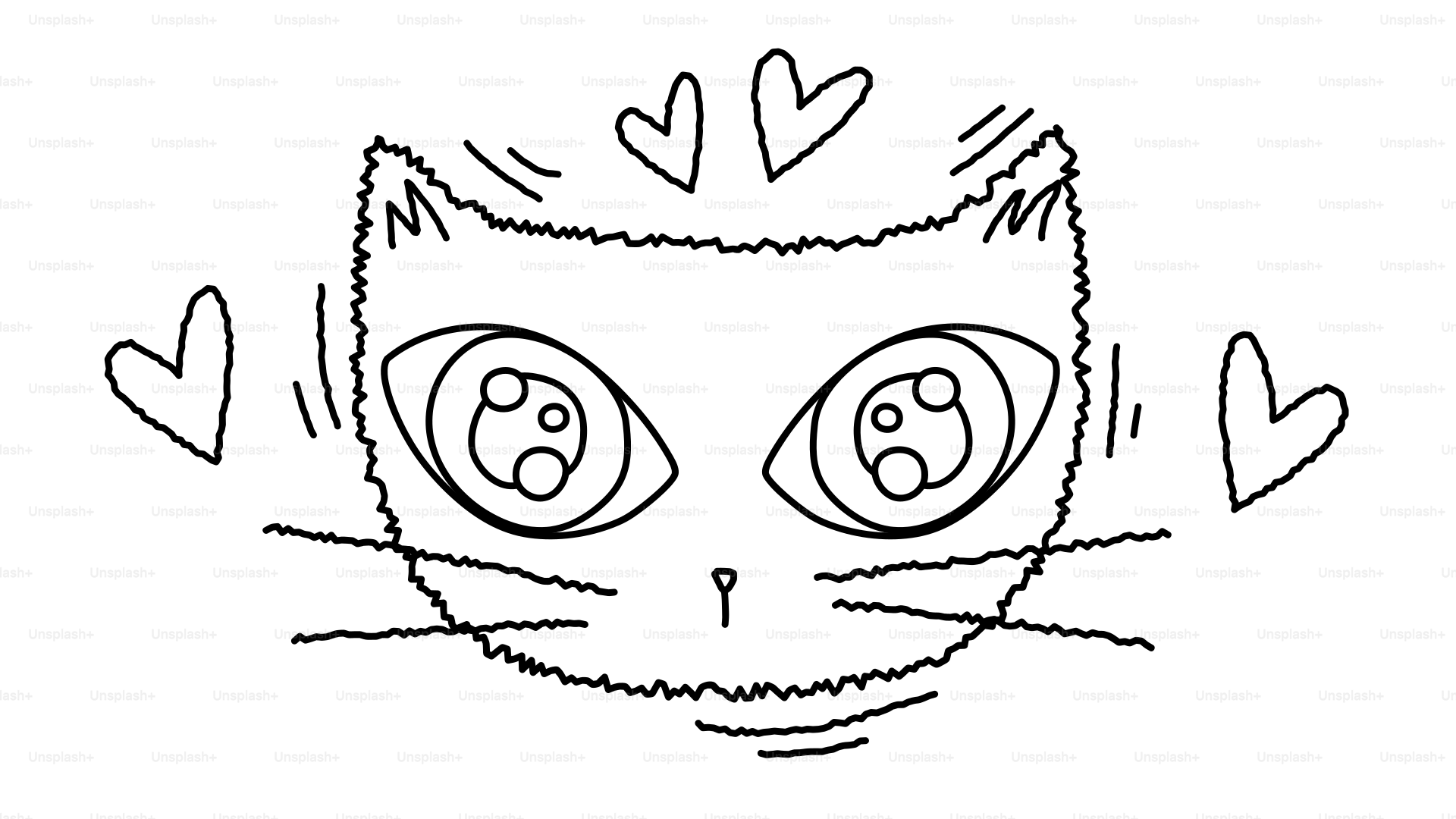 Un chat mignon est entouré de cœurs. vectoriel – Image de Chat sur Unsplash, image size:3000x1687