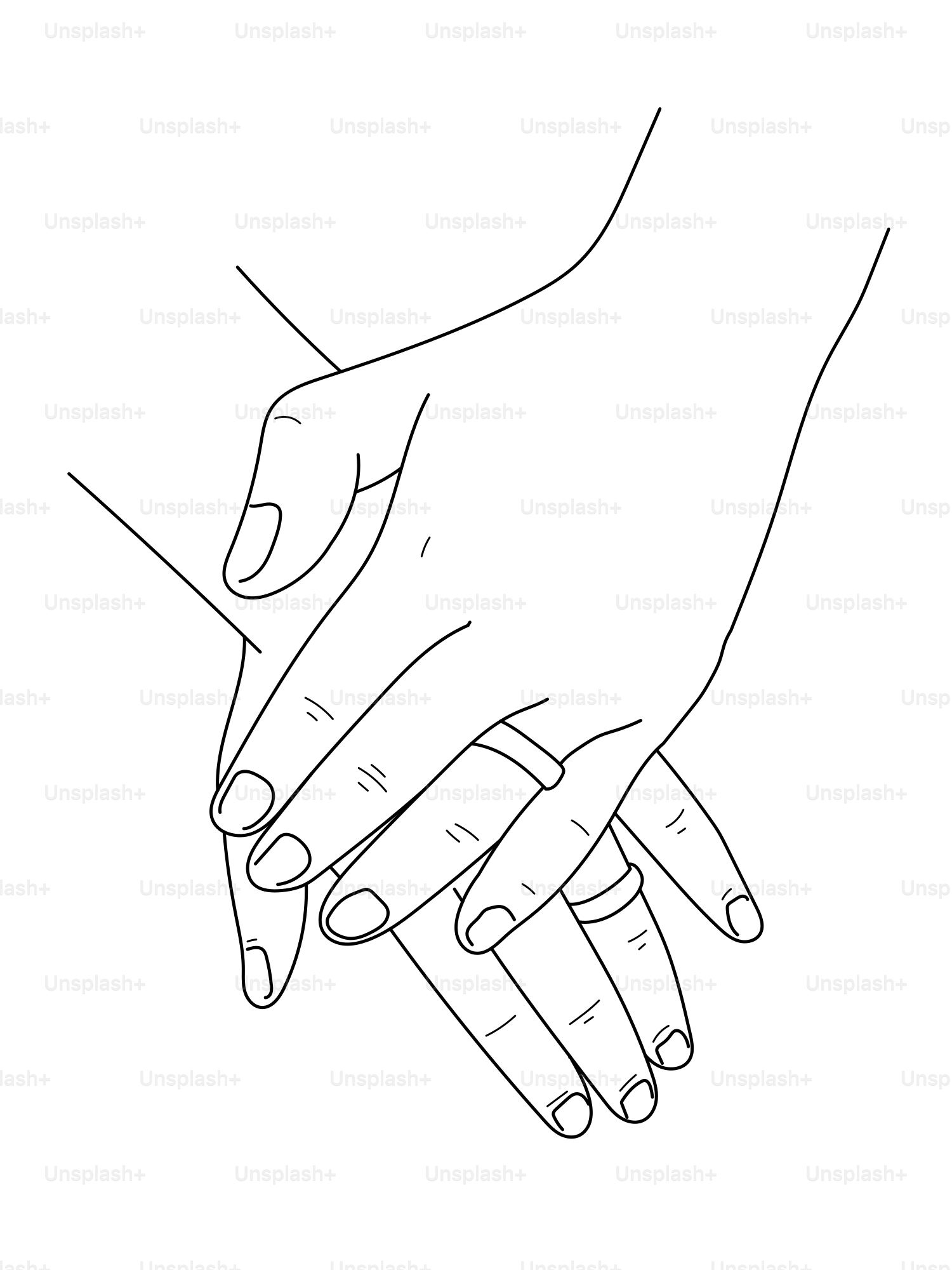 Hands with rings are gently holding each other.