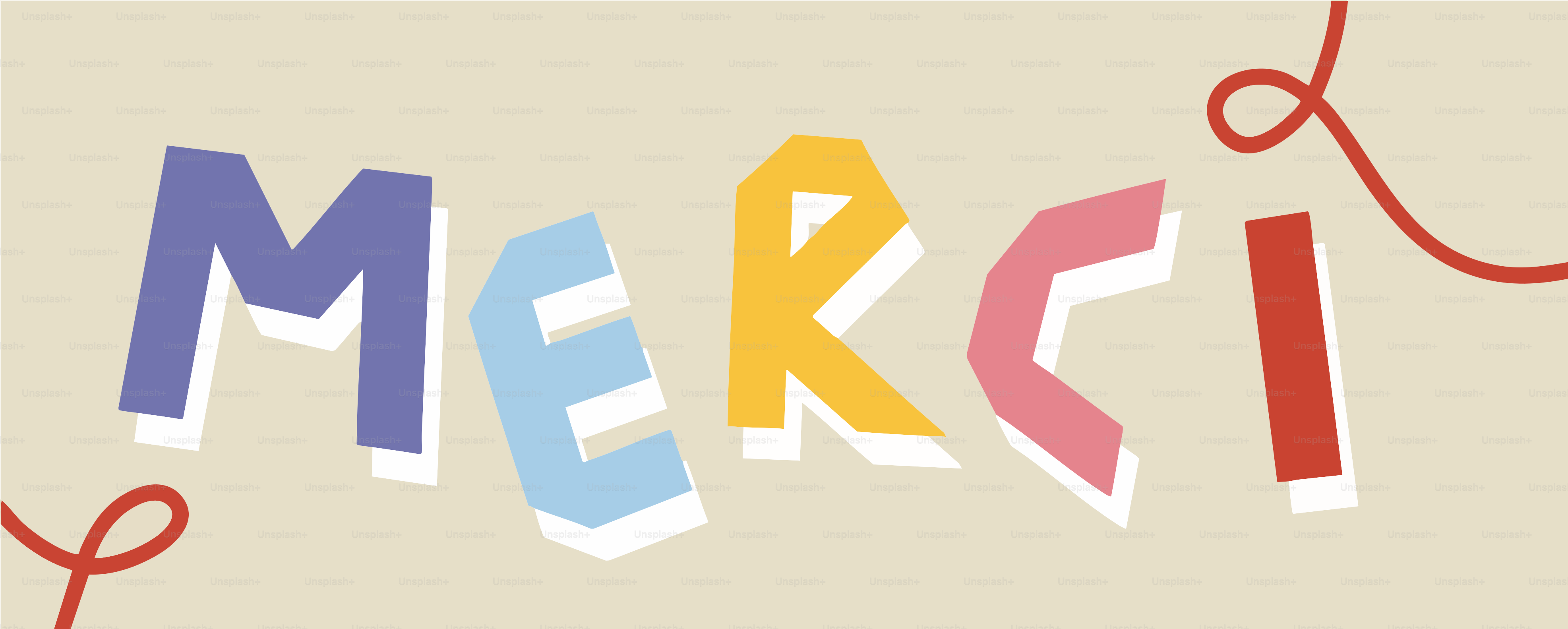 The image says "merci" in colorful letters.