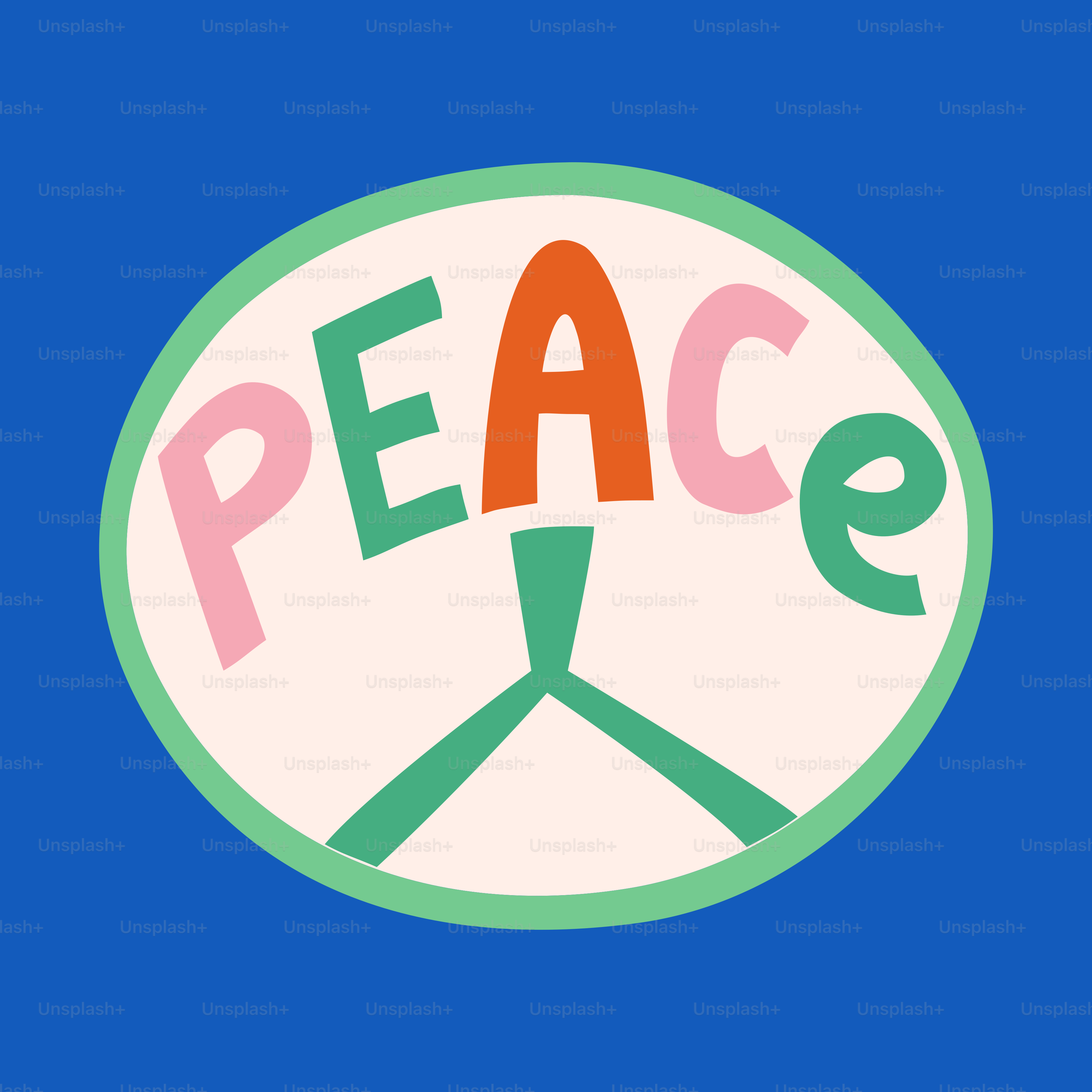 Peace symbol with the word "peace".