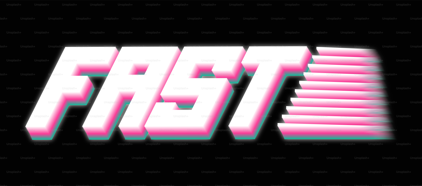 The image shows the word "fast" with a speed effect.