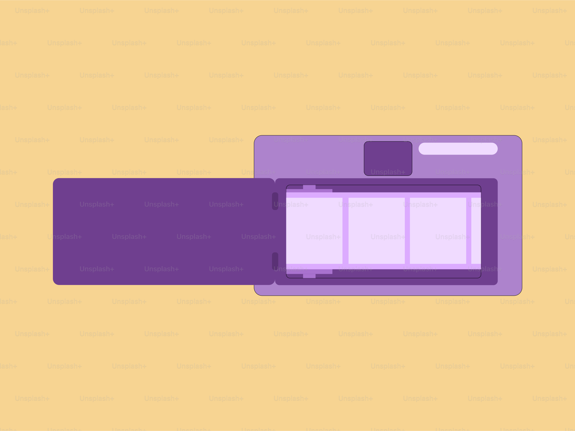 Film rolls are being loaded into a camera.